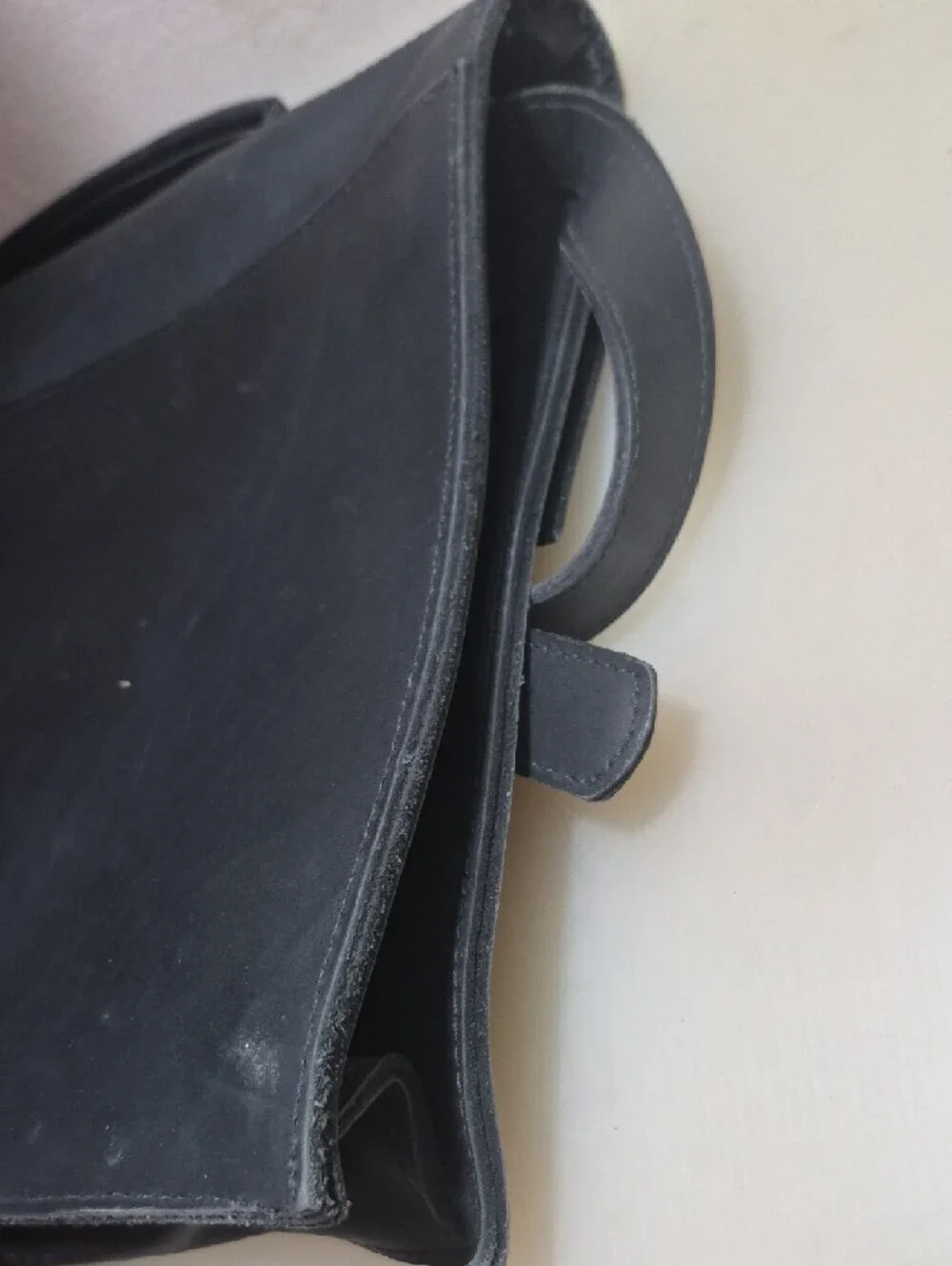 Tannery West Black Leather Briefcase Messenger with Silver Clasp